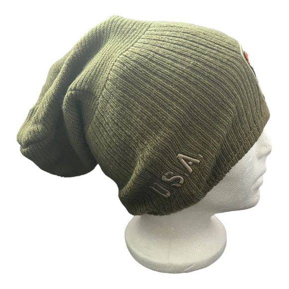 Youth New Era NFL Denver Broncos Army Green Winter Hat - Picture 3 of 4